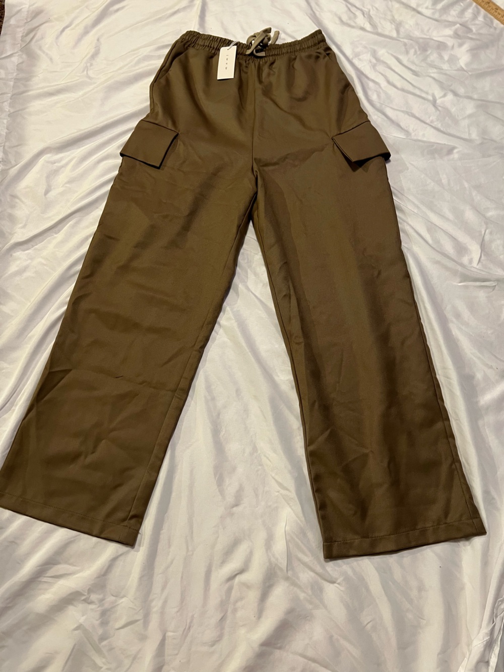 MNML Brown Cargo Sweatpants with Drawstring Waist